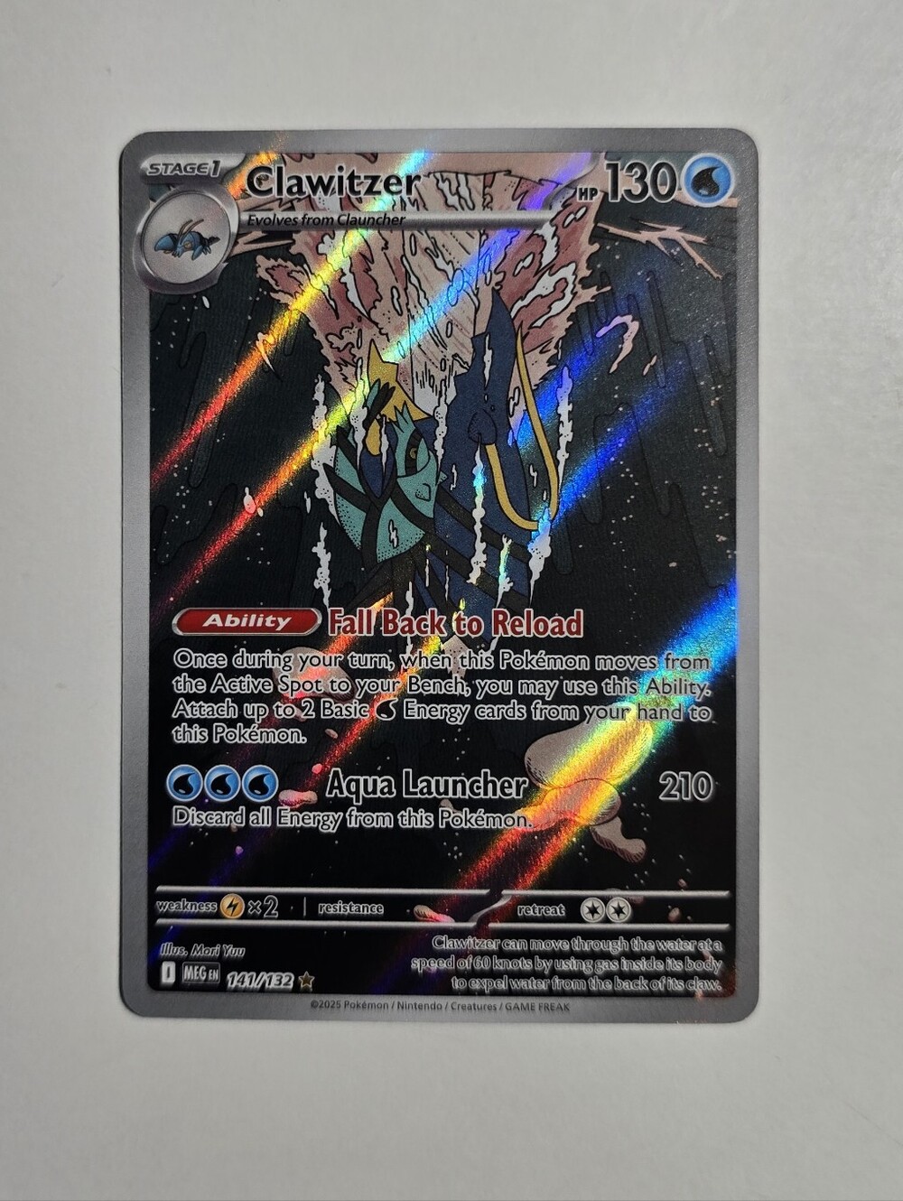 Pokemon Clawitzer Mega Evolution Illustration Rare 141/132